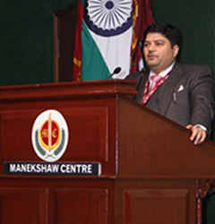 Sanjay Kaushik, ICPS,CFAP, MD- Netrika Consulting, India is speaking at the 10th Leadership Security Summit organised by CAPSI on Jan 2016. Mr. Kaushik is welcoming Honourable Minister of Tribal Affairs Jual Oram.